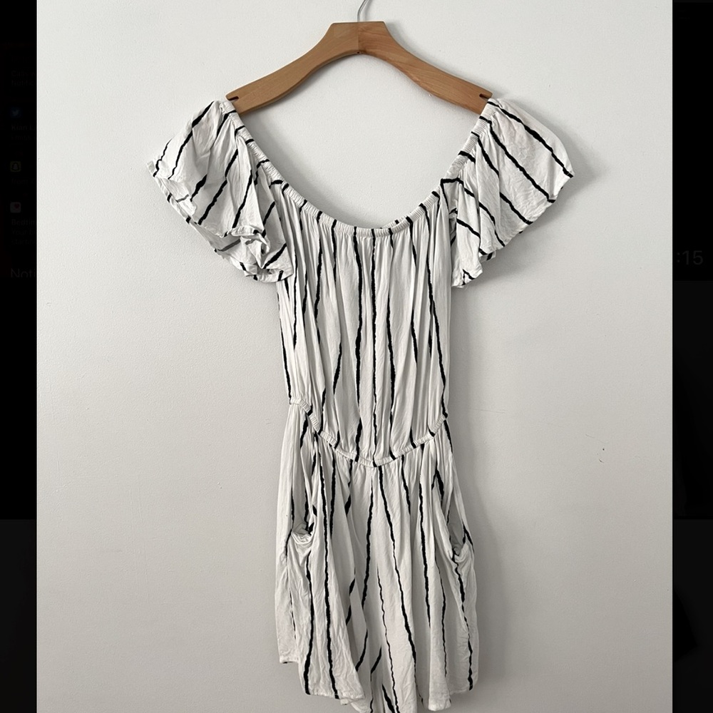 Black & White Striped Romper